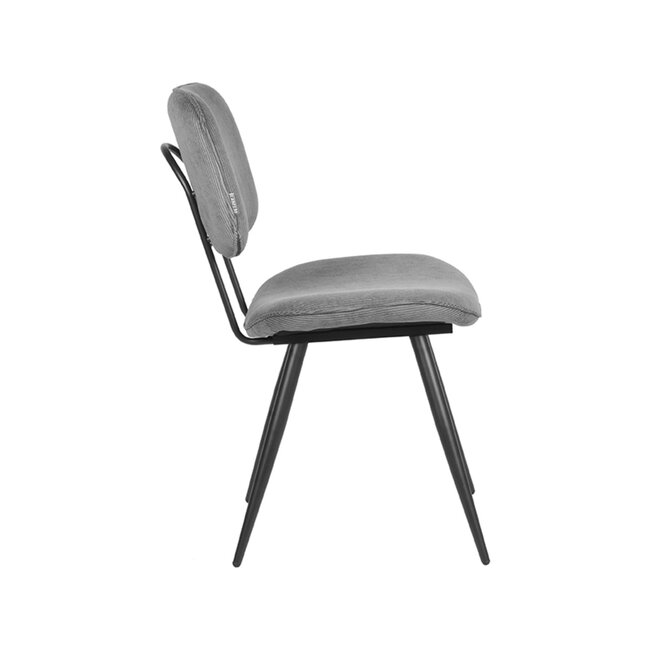 Label51 LABEL51 Eetkamerstoel Vic - Donkergrijs - Ribcord