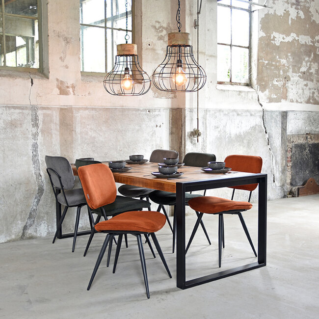 Label51 LABEL51 Eetkamerstoel Vic - Donkergrijs - Ribcord