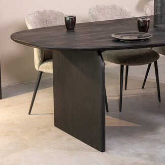 Label51 LABEL51 Eetkamertafel Cooper - Zwart - Mangohout - 250x110 cm