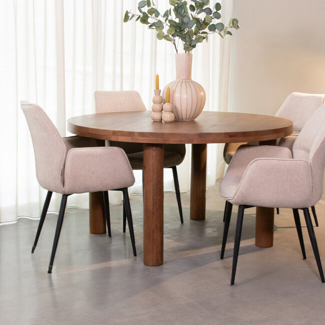 Label51 LABEL51 Eetkamertafel Elly - Nature - Mangohout - 140x140 cm