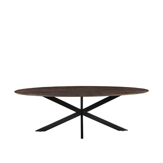 Label51 LABEL51 Eetkamertafel James - Espresso - Mangohout - 240 cm - Ovaal