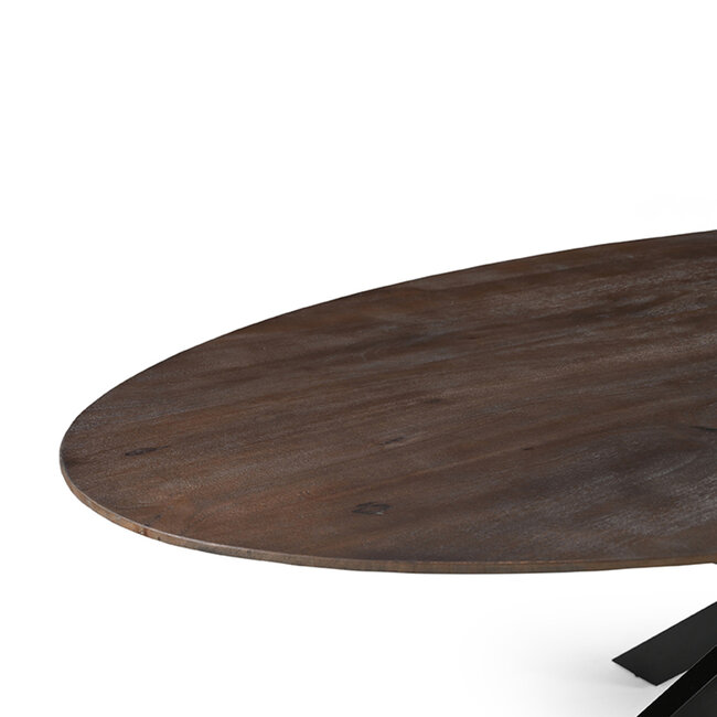 Label51 LABEL51 Eetkamertafel James - Espresso - Mangohout - 240 cm - Ovaal