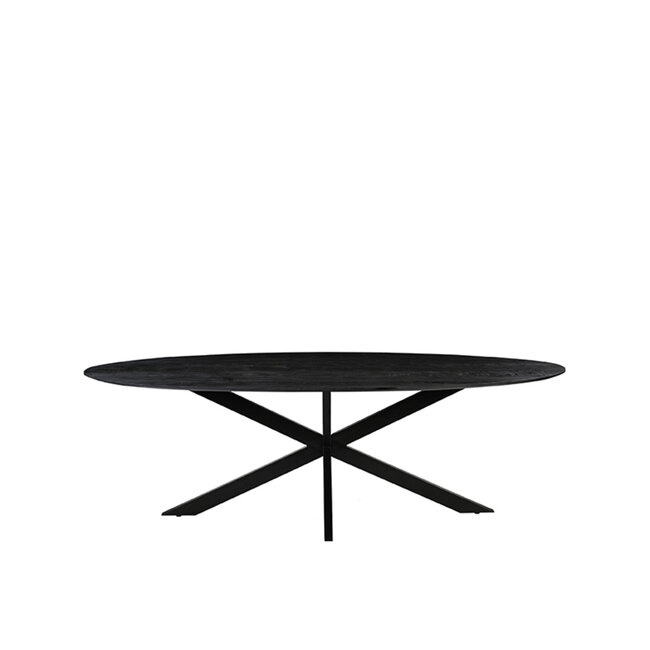 Label51 LABEL51 Eetkamertafel James - Zwart - Mangohout - 210 cm - Ovaal