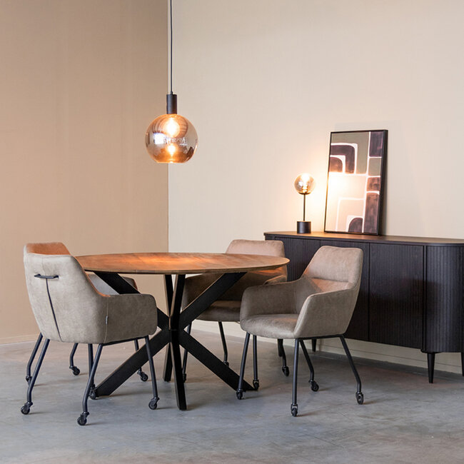 Label51 LABEL51 Eetkamertafel Otis - Espresso - Mangohout - 140 cm - Rond