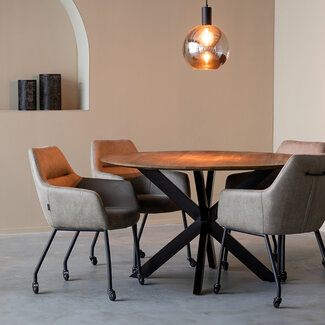 Label51 LABEL51 Eetkamertafel Otis - Nature - Mangohout - 130 cm - Rond