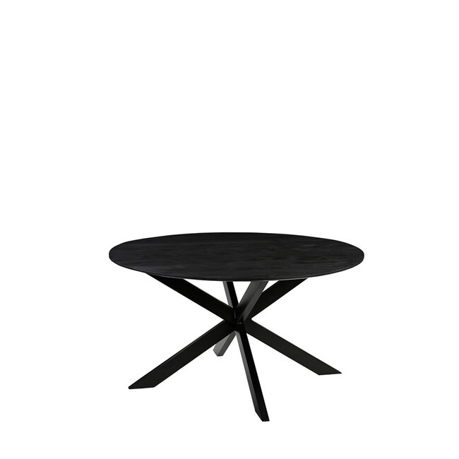 Label51 LABEL51 Eetkamertafel Otis - Zwart - Mangohout - 140 cm - Rond