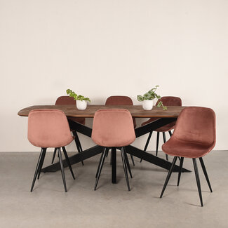 Label51 LABEL51 Eetkamertafel Zane - Espresso - Mangohout - 220x100 cm