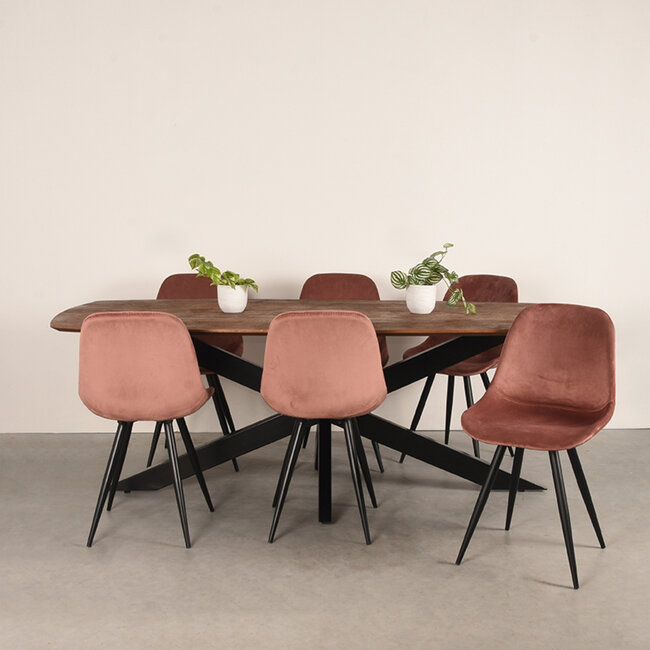 Label51 LABEL51 Eetkamertafel Zane - Espresso - Mangohout - 220x100 cm