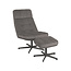 Label51 LABEL51 Fauteuil Alvar - Antraciet - Cosmo - Incl. Hocker