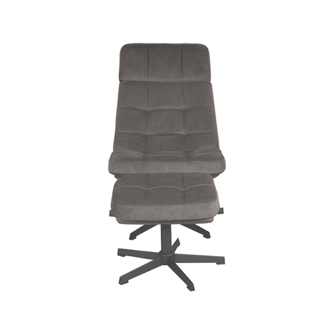 Label51 LABEL51 Fauteuil Alvar - Antraciet - Cosmo - Incl. Hocker