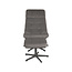 Label51 LABEL51 Fauteuil Alvar - Antraciet - Cosmo - Incl. Hocker