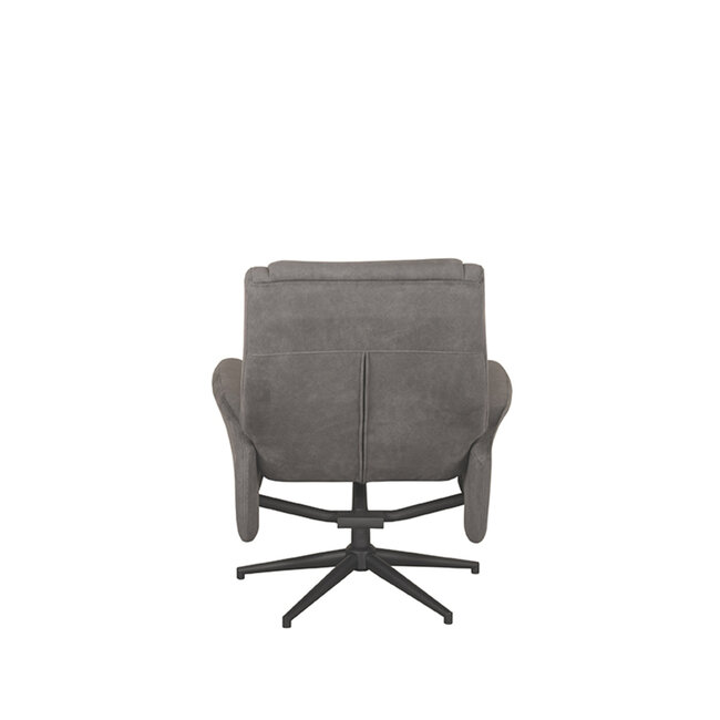 Label51 LABEL51 Fauteuil Bergen - Antraciet - Cosmo - Incl. Hocker