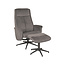 Label51 LABEL51 Fauteuil Bergen - Antraciet - Cosmo - Incl. Hocker