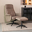 Label51 LABEL51 Fauteuil Bergen - Taupe - Micro Suede - Incl. Hocker
