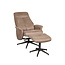 Label51 LABEL51 Fauteuil Bergen - Taupe - Micro Suede - Incl. Hocker