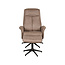 Label51 LABEL51 Fauteuil Bergen - Taupe - Micro Suede - Incl. Hocker