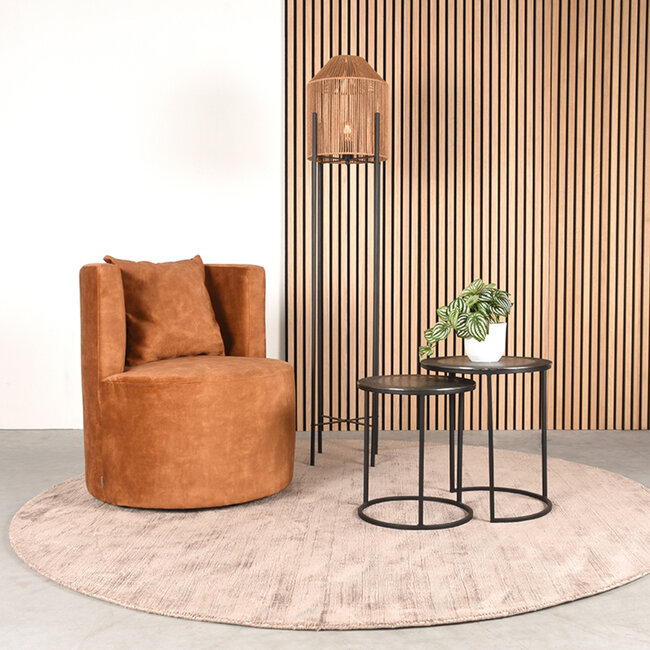 Label51 LABEL51 Fauteuil Evy - Oker - Velours - 65 cm
