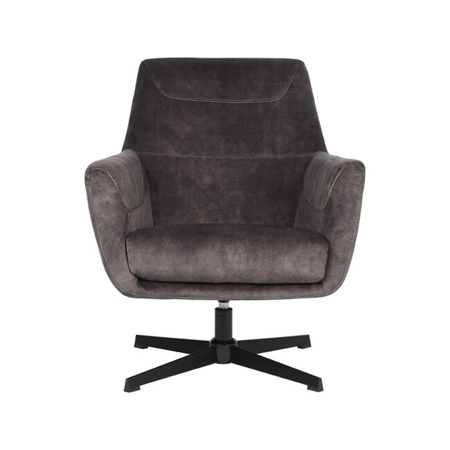 Label51 LABEL51 Fauteuil Toby - Antraciet - Velours