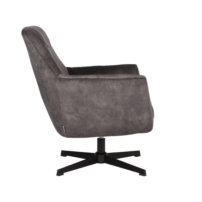 Label51 LABEL51 Fauteuil Toby - Antraciet - Velours