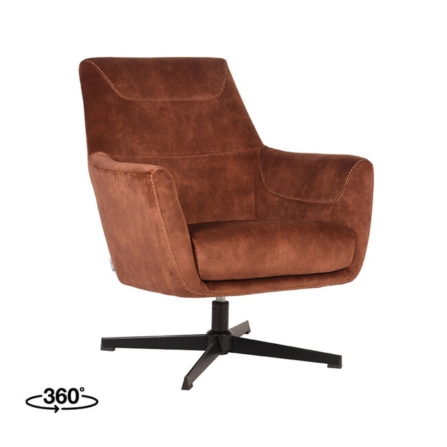 Label51 LABEL51 Fauteuil Toby - Rust - Velours
