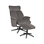 Label51 LABEL51 Fauteuil Verdal - Antraciet - Cosmo - Incl. Hocker