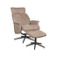 Label51 LABEL51 Fauteuil Verdal - Taupe - Micro Suede - Incl. Hocker