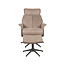 Label51 LABEL51 Fauteuil Verdal - Taupe - Micro Suede - Incl. Hocker
