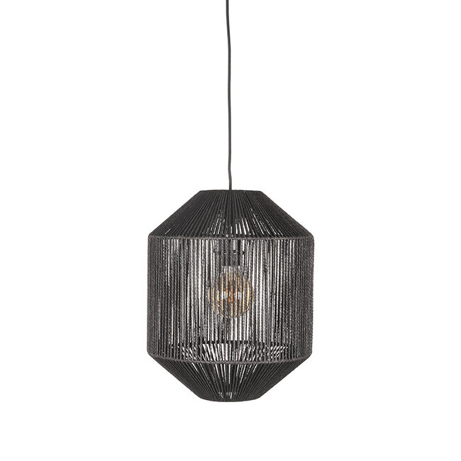 Label51 LABEL51 Hanglamp Ibiza - Zwart - Jute - 1-Lichts Cilinder