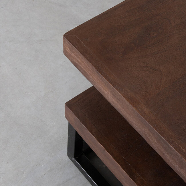 Label51 LABEL51 Salontafel Cube - Espresso - Mangohout - 80 cm