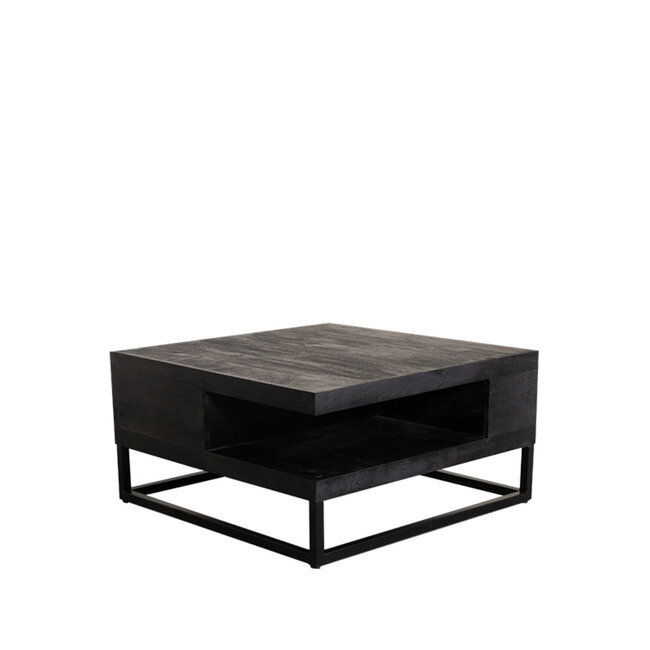 Label51 LABEL51 Salontafel Cube - Zwart - Mangohout - 80 cm