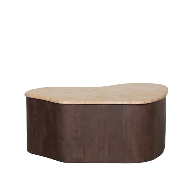 Label51 LABEL51 Salontafel Davi - Espresso - Travertin - 80 cm