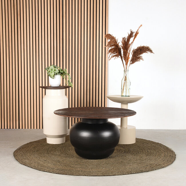 Label51 LABEL51 Salontafel Dim - Zwart - Mangohout - 75 cm