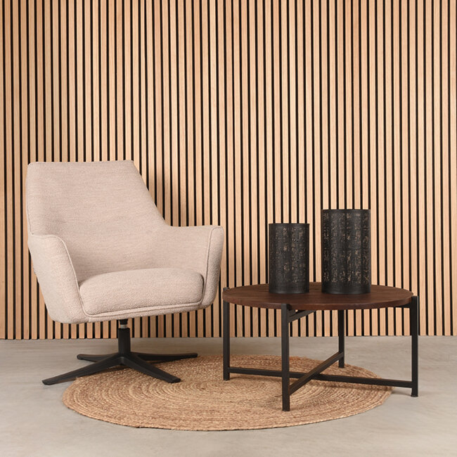 Label51 LABEL51 Salontafel Dox - Espresso - Mangohout - 70 cm - Zwart