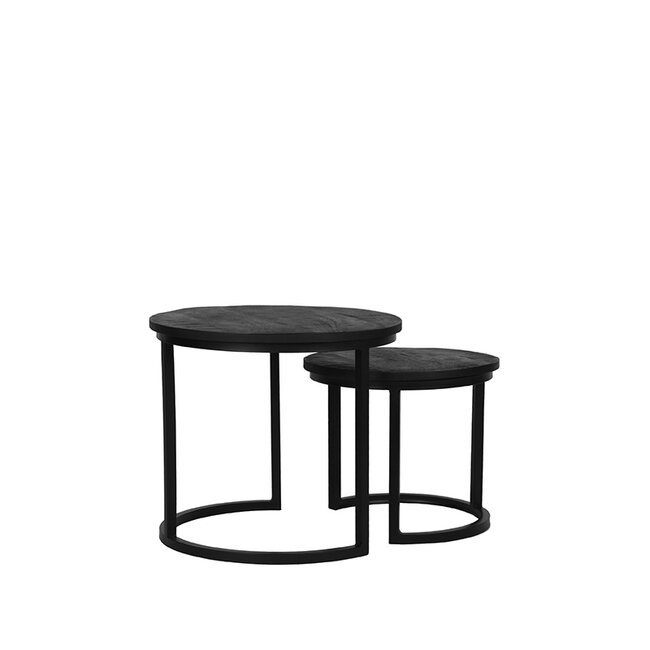 Label51 LABEL51 Salontafel Duo - Zwart - Mangohout - 50 cm