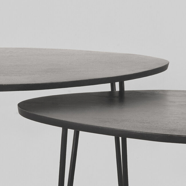 Label51 LABEL51 Salontafel Frisk - Zwart - Mangohout - 68 cm