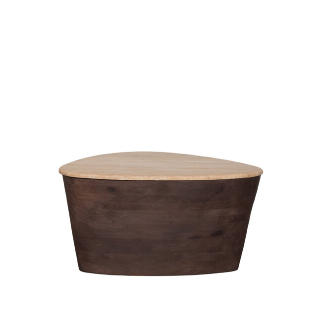 Label51 LABEL51 Salontafel Ravi - Espresso - Travertin - 70 cm