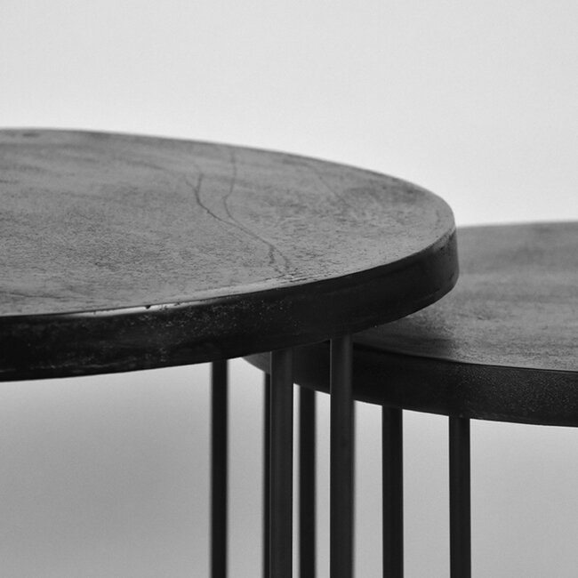 Label51 LABEL51 Salontafel Set Brute - Zwart - Metaal - 70 cm