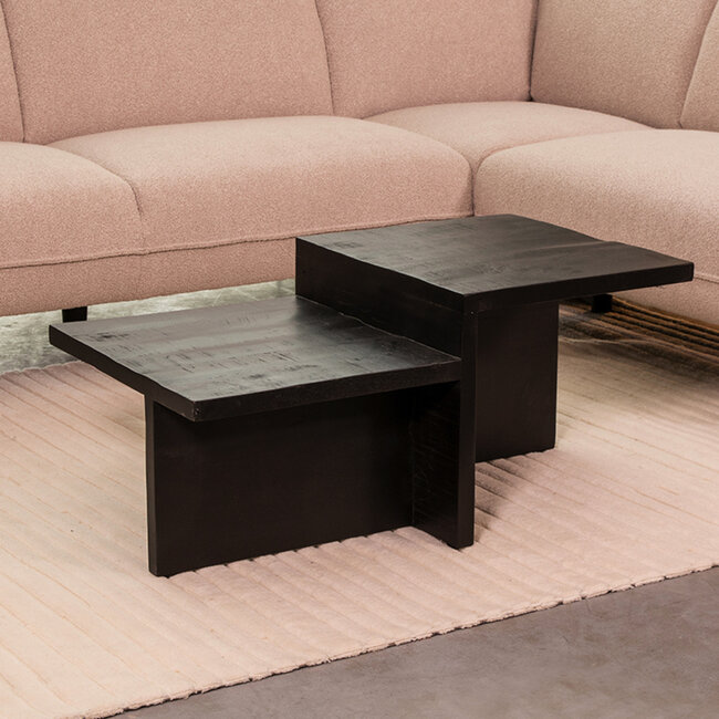 Label51 LABEL51 Salontafel Skip - Zwart - Mangohout - 90 cm