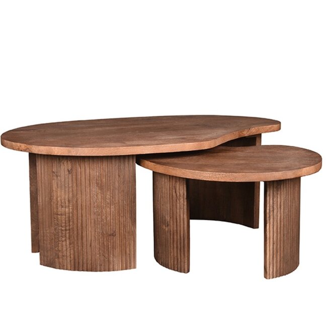 Label51 Salontafelset Timon - Espresso - Mangohout - 100 cm