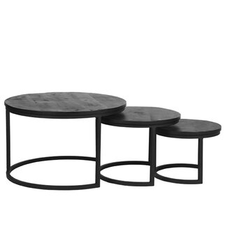 Label51 LABEL51 Salontafel Set Triplet - Zwart - Mangohout