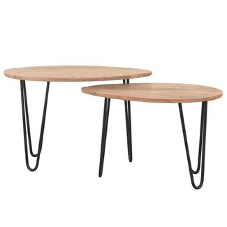Label51 LABEL51 Salontafel set Frisk - Rough - Mangohout - 68 cm