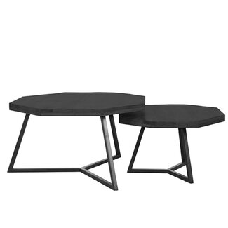 Label51 LABEL51 Salontafel set Figure - Zwart - Mangohout - 70 cm