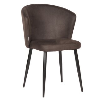 Label51 LABEL51 Eetkamerstoel Wave - Antraciet - Microfiber