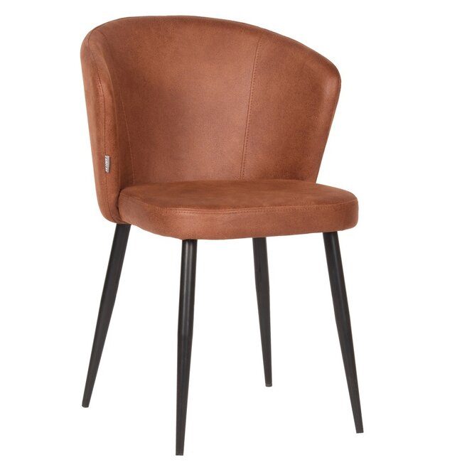 Label51 LABEL51 Eetkamerstoel Wave - Cognac - Microfiber