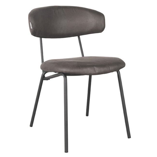 Label51 LABEL51 Eetkamerstoel Zack - Antraciet - Microfiber