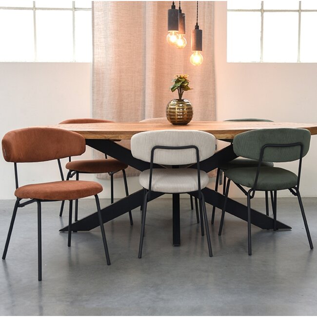 Label51 LABEL51 Eetkamerstoel Zack - Forest - Ribcord