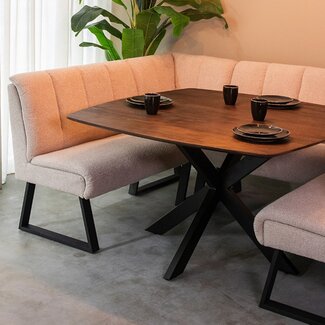 Label51 LABEL51 Eetkamertafel Blake - Espresso - Mangohout - 140x140 cm