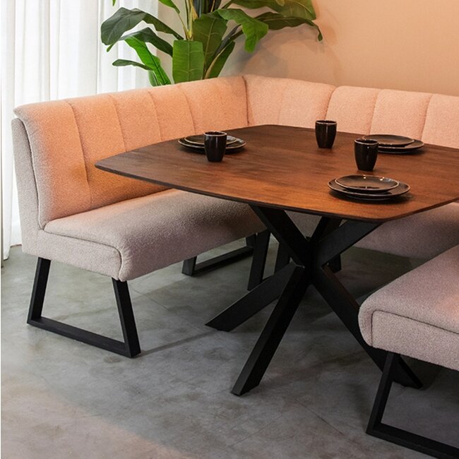 Label51 LABEL51 Eetkamertafel Blake - Espresso - Mangohout - 140x140 cm