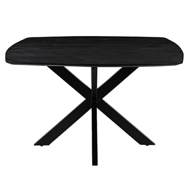 Label51 LABEL51 Eetkamertafel Blake - Zwart - Mangohout - 130x130 cm