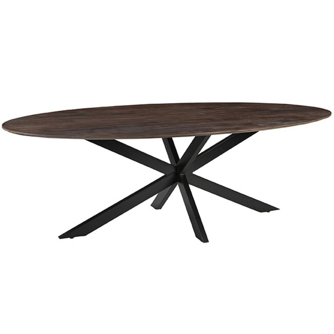 Label51 LABEL51 Eetkamertafel James - Espresso - Mangohout - 240 cm - Ovaal